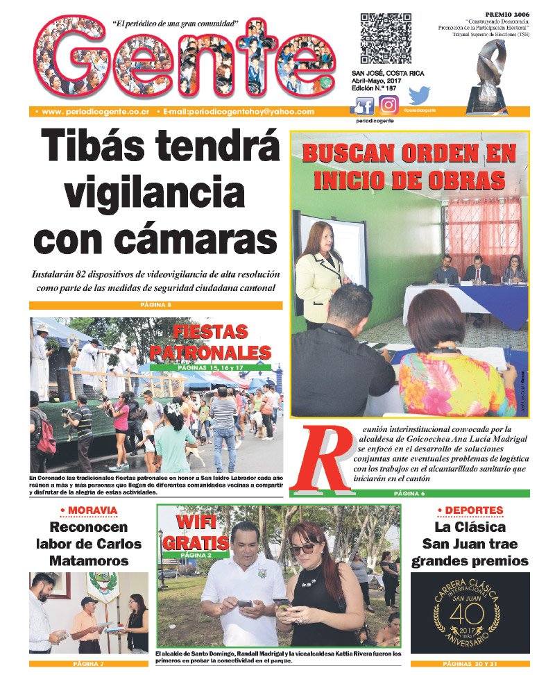 PORTADA - Periódico Gente, Costa Rica