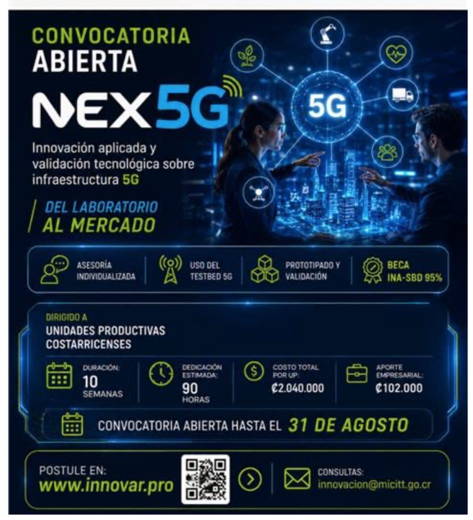 MICITT, INA y Promotora impulsan soluciones empresariales con tecnología 5G